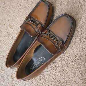 Brown Genuine Leather Loafers Preppy Academia Old Money Deadstock 90s Shoes New